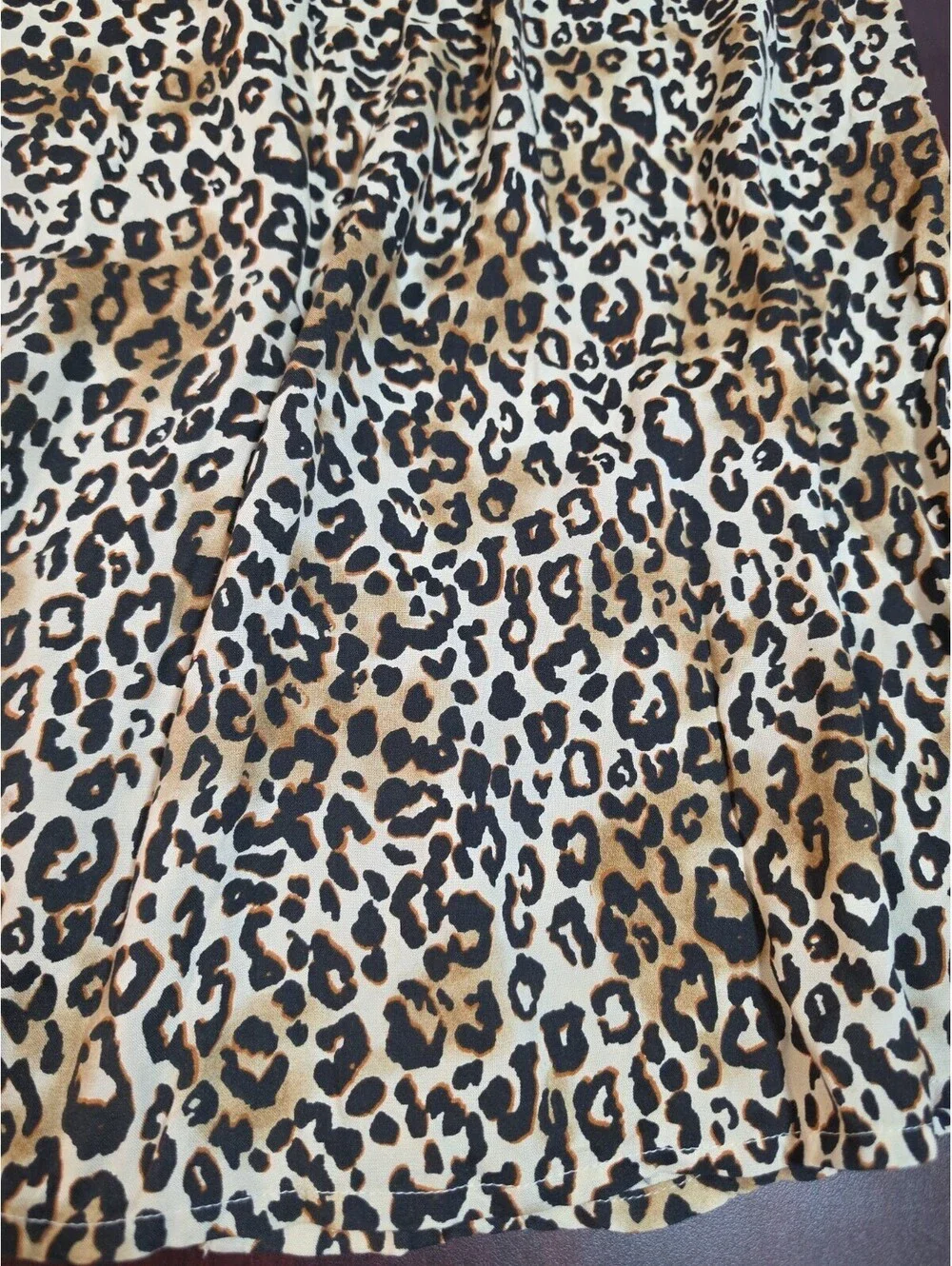 Japna Anthro Leopard Pull-On A-Line Maxi Skirt W Back Slit & Pockets Large  NWT